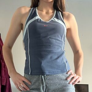 Vintage Nike Blue Athletic Tank Top Dri Fit
